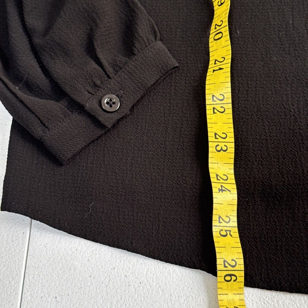 NSR Black Tie Neck Keyhole Blouse Size XS - Picture 11 of 12